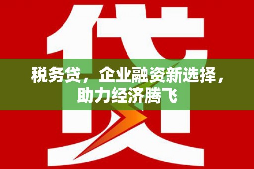 南丰税务贷，企业融资新选择，助力经济腾飞