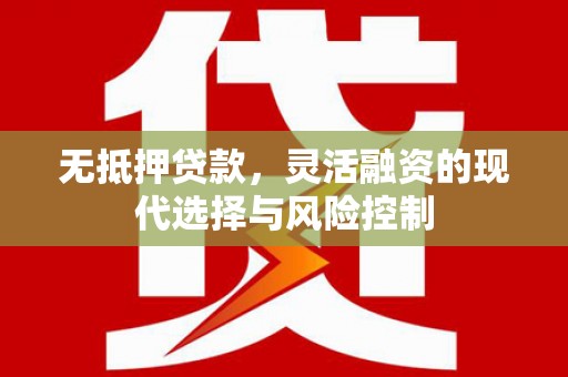 南丰无抵押贷款，灵活融资的现代选择与风险控制