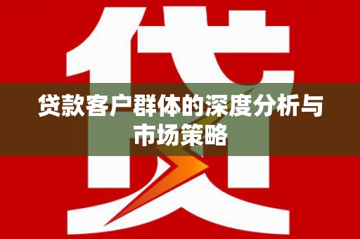 南丰贷款客户群体的深度分析与市场策略