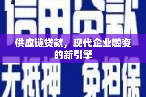 南丰供应链贷款，现代企业融资的新引擎