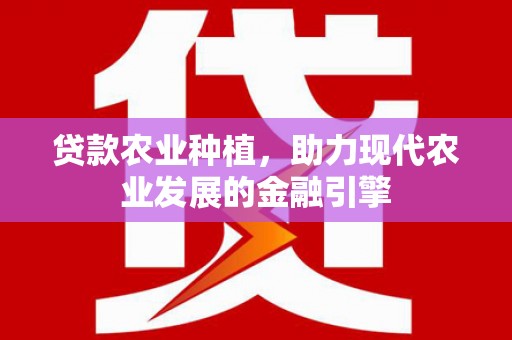 南丰贷款农业种植，助力现代农业发展的金融引擎