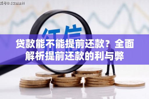 南丰贷款能不能提前还款？全面解析提前还款的利与弊