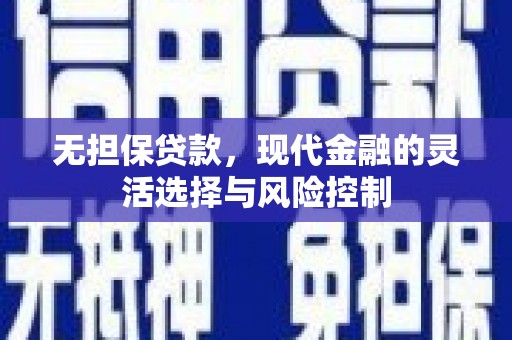 南丰无担保贷款，现代金融的灵活选择与风险控制
