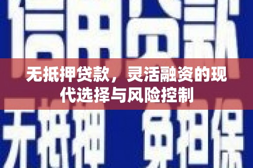 南丰无抵押贷款，灵活融资的现代选择与风险控制
