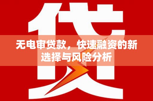 南丰无电审贷款，快速融资的新选择与风险分析