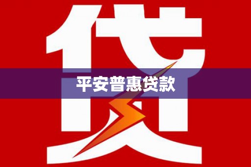 南丰平安普惠贷款