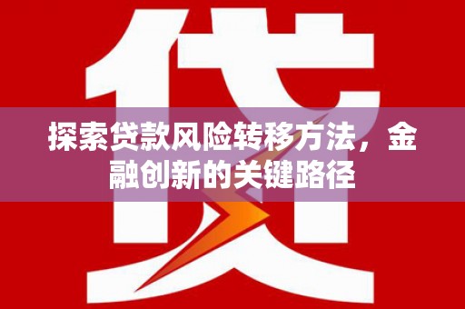 南丰探索贷款风险转移方法，金融创新的关键路径