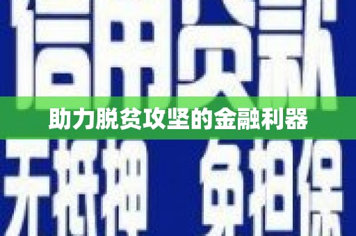 南丰助力脱贫攻坚的金融利器
