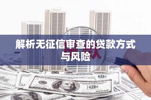 南丰解析无征信审查的贷款方式与风险