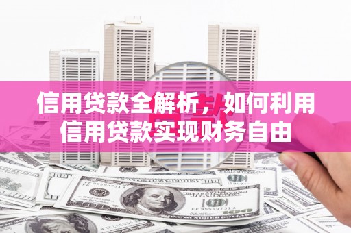 南丰信用贷款全解析，如何利用信用贷款实现财务自由
