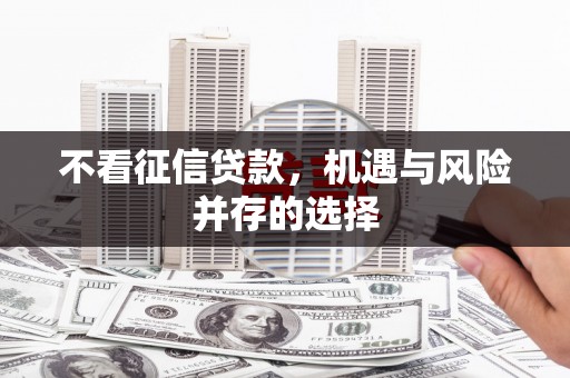 南丰不看征信贷款，机遇与风险并存的选择